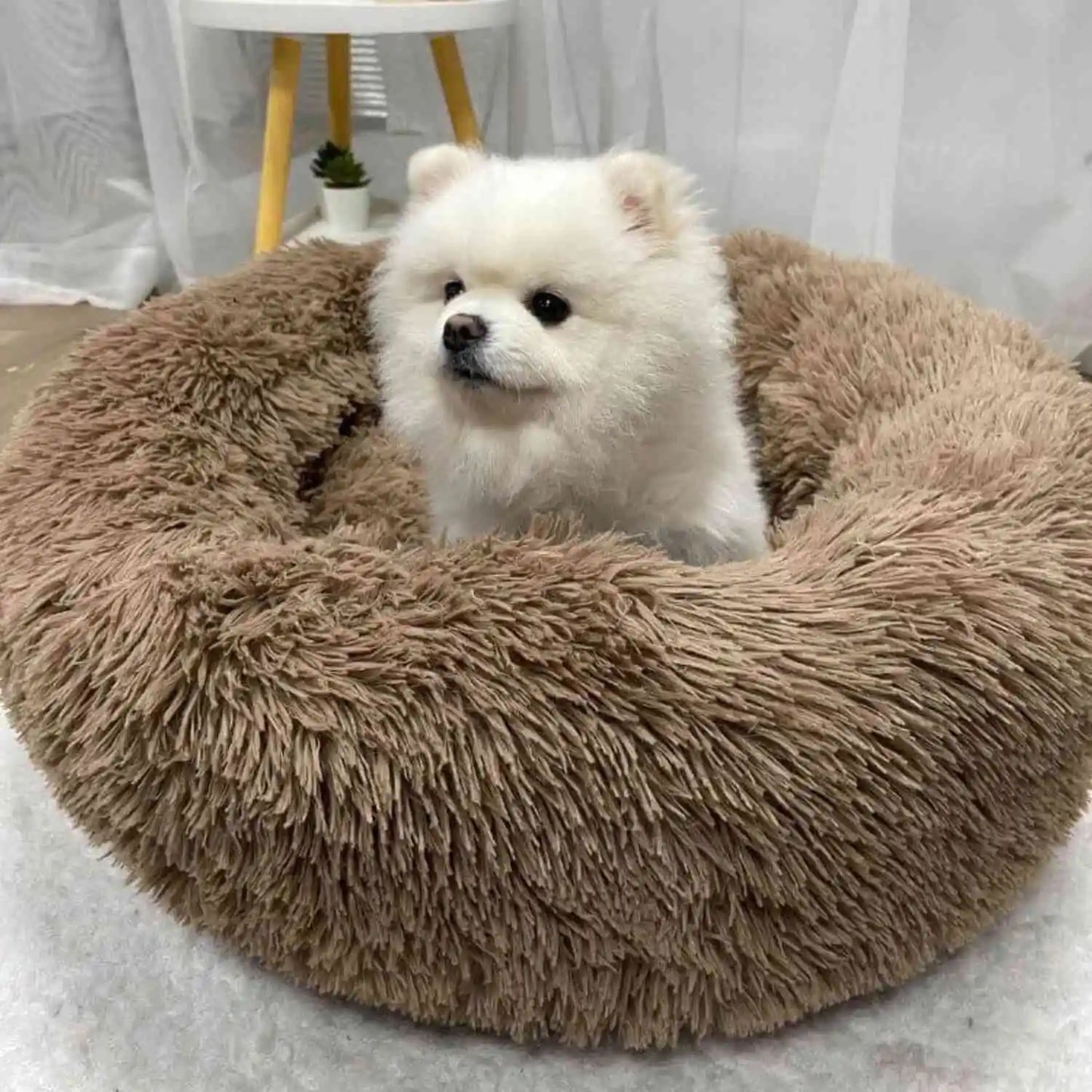 MrFluffyFriend - Brown Calming Dog Bed