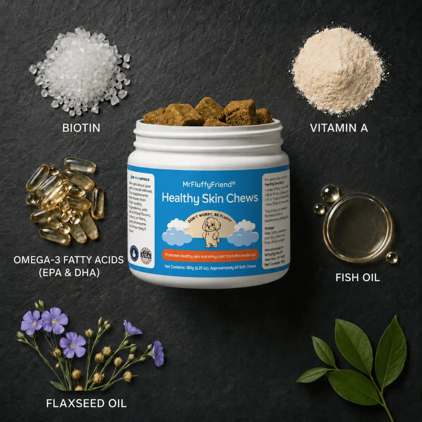 MrFluffyFriend™ - Healthy Skin Chews - Natural Omega-3 for Skin & Coat